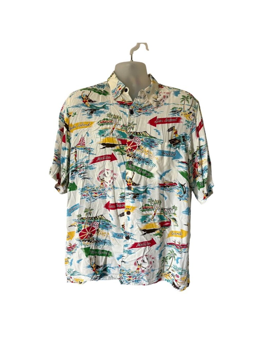 Reyn Spooner Vintage Mens Hawaiian Casual Shirt Button Down Floral Medium